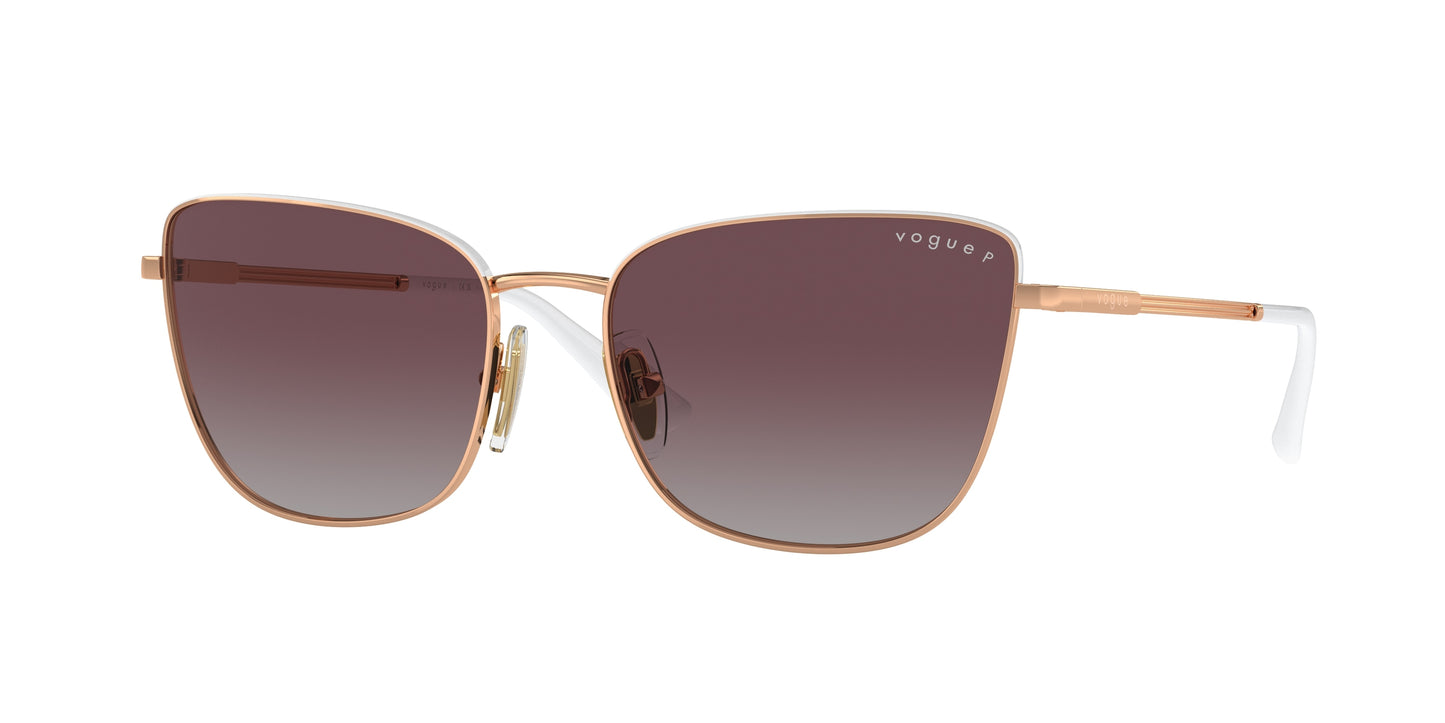 Vogue VO4308S Butterfly Sunglasses 515262-Rose Gold/Top White 56-140-17 - Color Map Gold