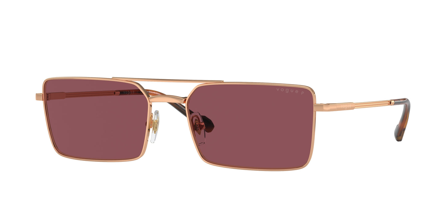 Vogue VO4309S Rectangle Sunglasses 51525Q-Rose Gold 57-145-18 - Color Map Gold