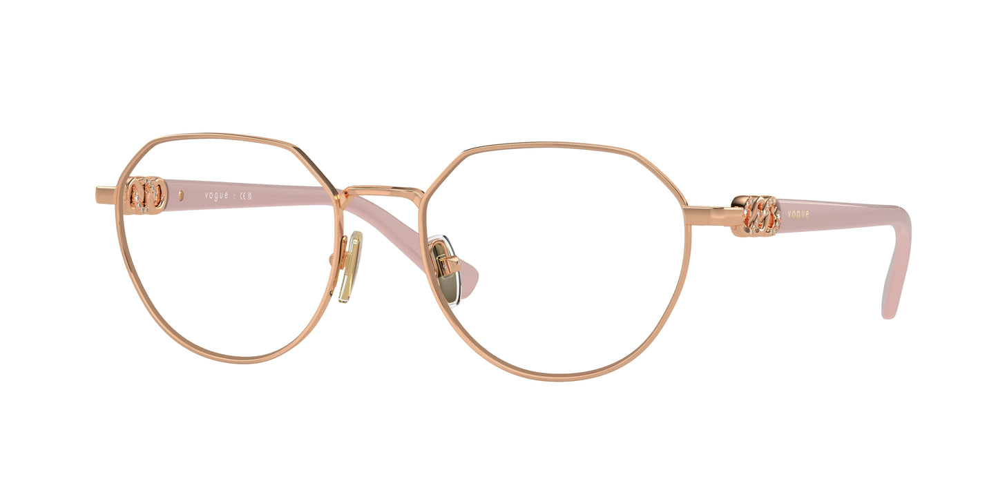 Vogue VO4311B Irregular Eyeglasses 5152-Rose Gold 53-140-18 - Color Map Gold