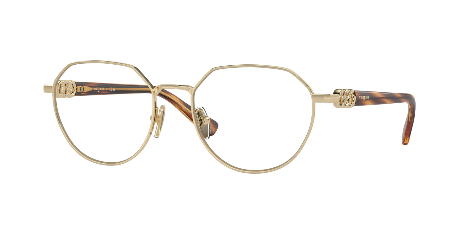 Vogue VO4311B Irregular Eyeglasses 848-Pale Gold 53-140-18 - Color Map Gold