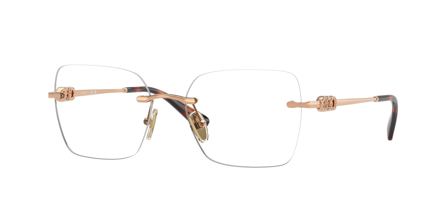 Vogue VO4320B Square Eyeglasses 5152-Rose Gold 53-140-17 - Color Map Gold