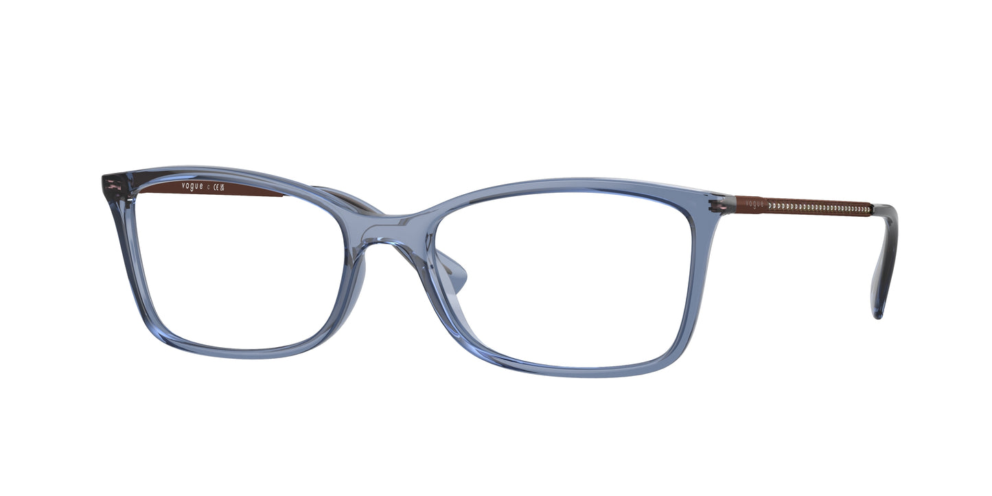 Vogue VO5305B Rectangle Eyeglasses 2762-Transparent Blue 54-135-17 - Color Map Blue