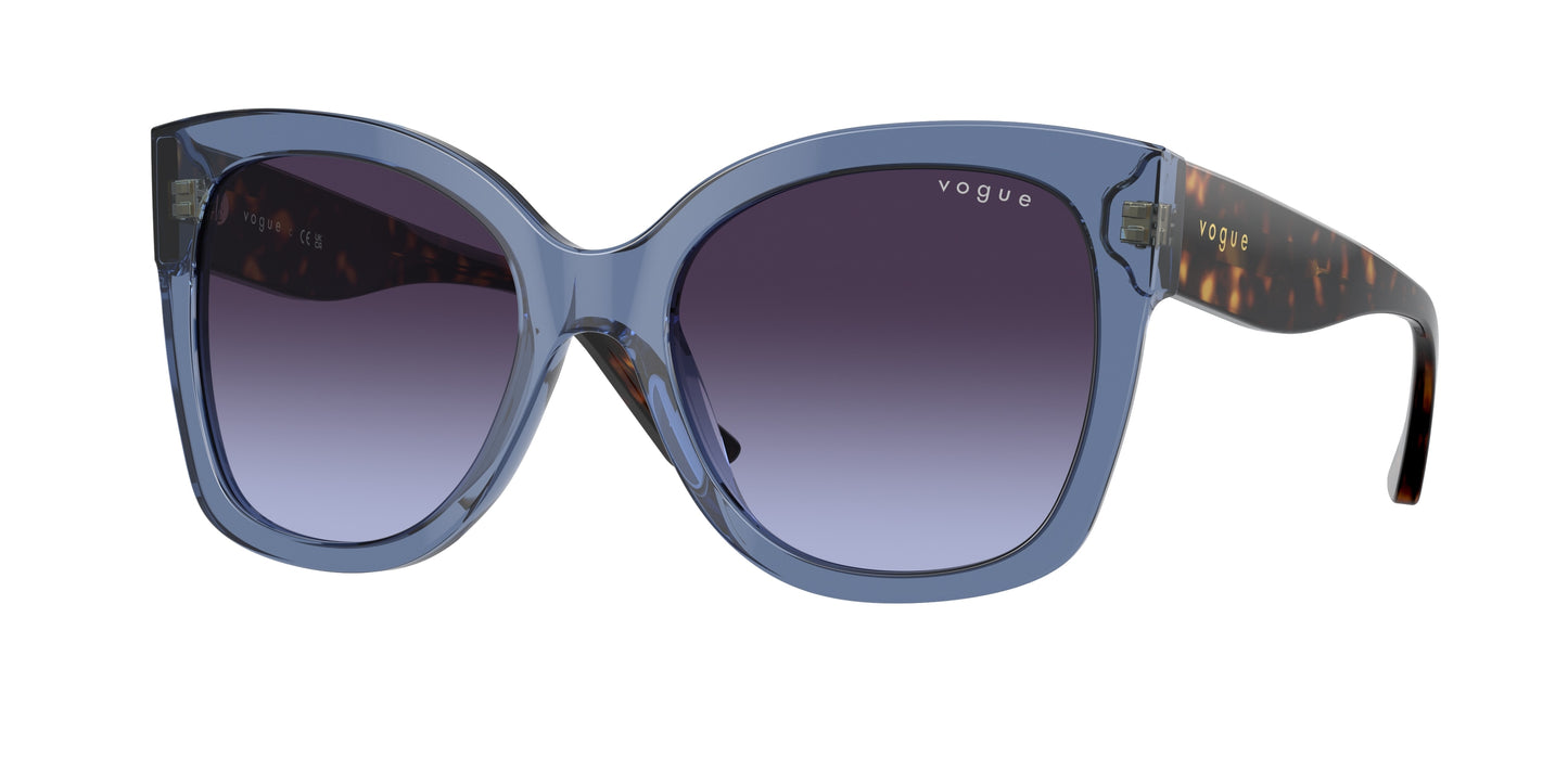 Vogue VO5338S Pillow Sunglasses 28304Q-Transparent Blue 54-140-19 - Color Map Blue