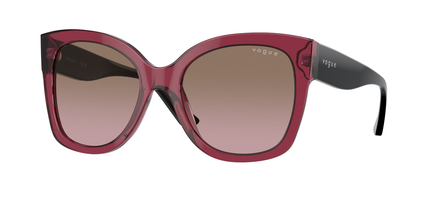 Vogue VO5338S Pillow Sunglasses 283114-Transparent Cherry 54-140-19 - Color Map Violet