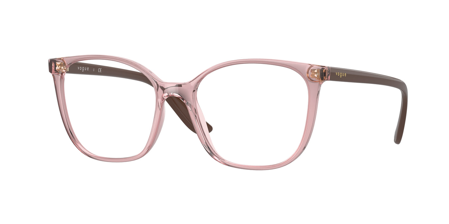 Vogue VO5356 Rectangle Eyeglasses 2864-Transparent Beige 52-140-17 - Color Map Brown