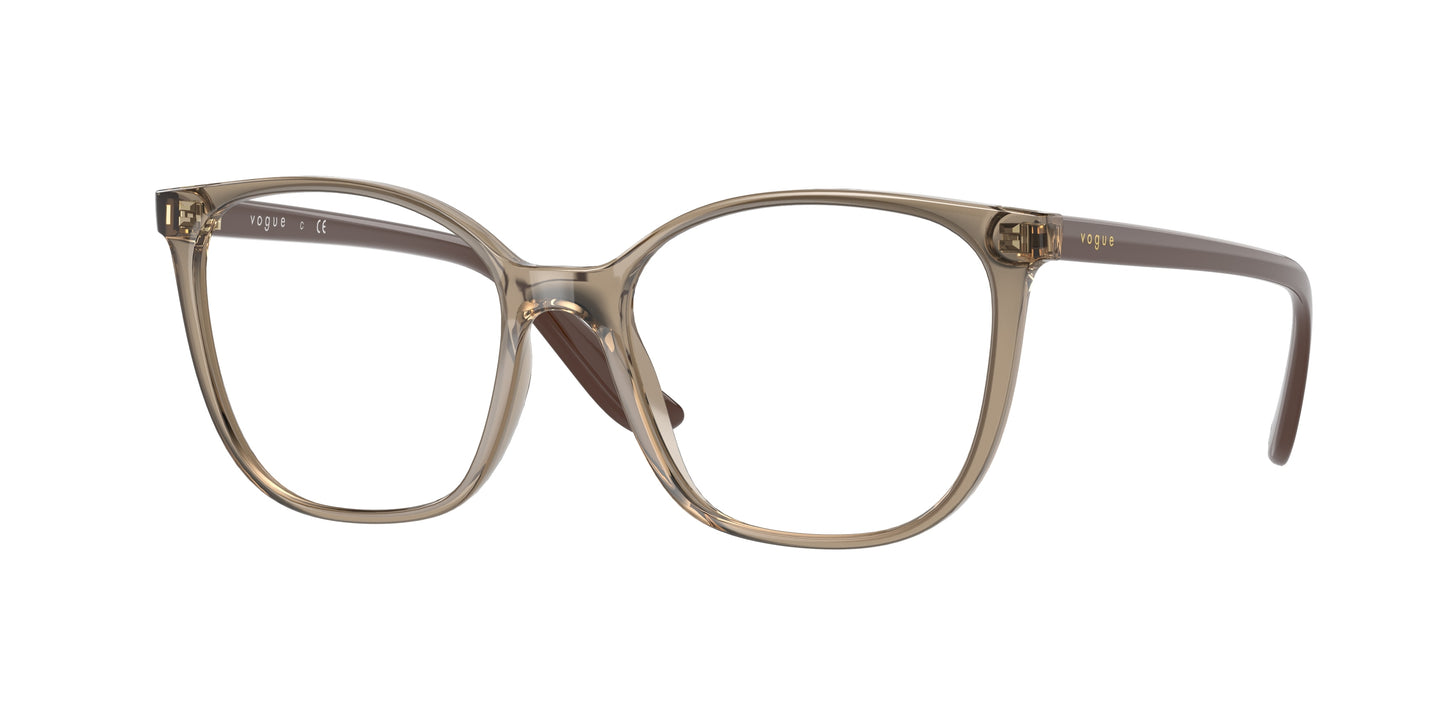 Vogue VO5356 Rectangle Eyeglasses 2940-Transparent Brown 52-140-17 - Color Map Brown