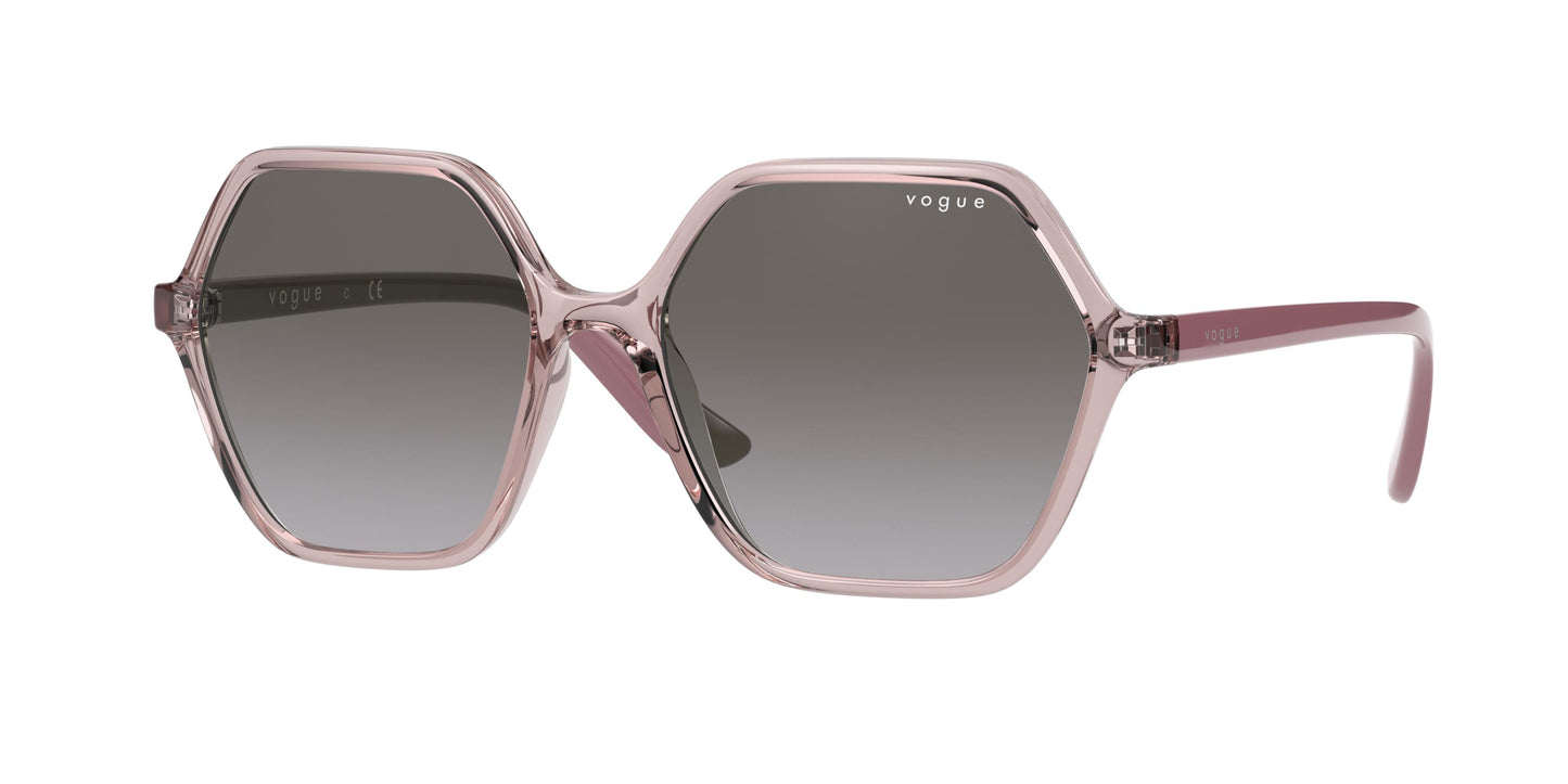 Vogue VO5361S Rectangle Sunglasses 28288H-Transparent Pink 55-140-16 - Color Map Pink