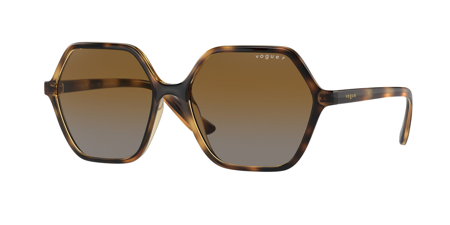 Vogue VO5361S Rectangle Sunglasses W656T5-Dark Havana 55-140-16 - Color Map Brown