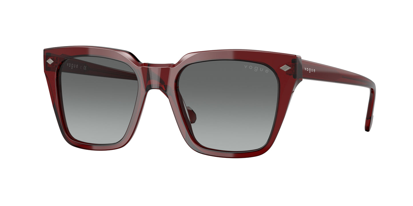 Vogue VO5380S Pillow Sunglasses 292411-Transparent Bordeaux 50-145-18 - Color Map Red