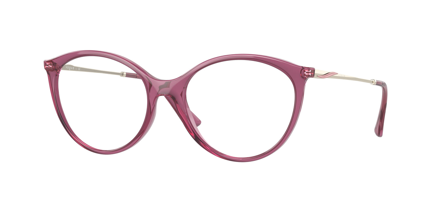 Vogue VO5387F Oval Eyeglasses 2798-Transparent Purple 53-140-17 - Color Map Violet