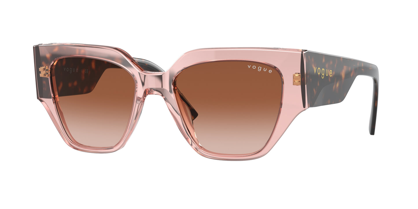 Vogue VO5409S Irregular Sunglasses 282813-Transparent Pink 52-140-18 - Color Map Pink