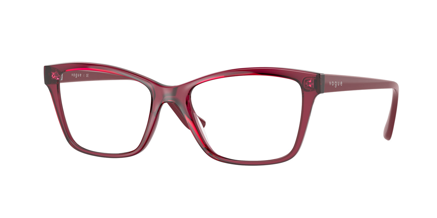 Vogue VO5420F Pillow Eyeglasses 2831-Transparent Cherry 54-140-17 - Color Map Violet