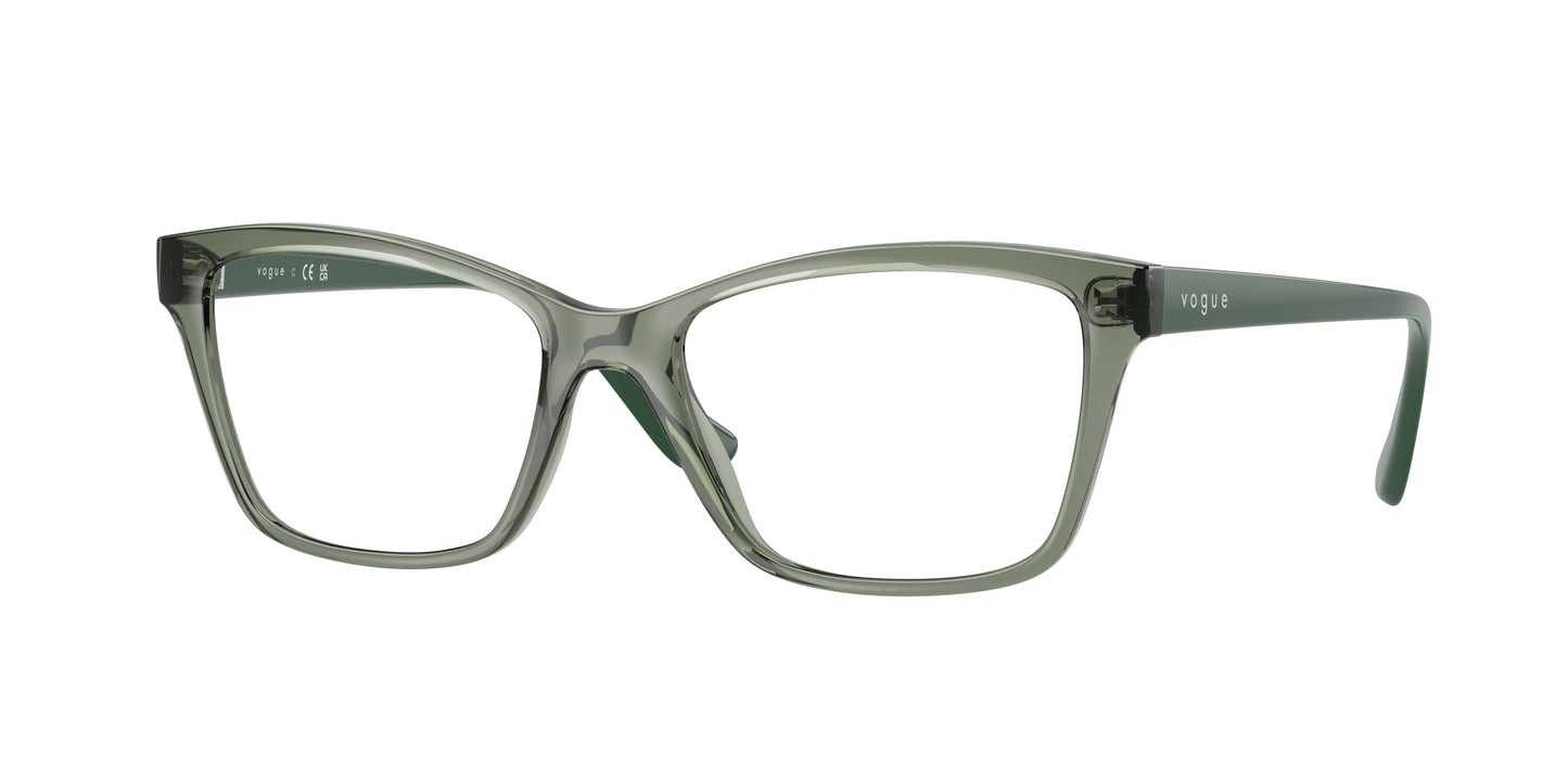 Vogue VO5420 Pillow Eyeglasses 3086-Transparent Mallard Green 53-140-17 - Color Map Green
