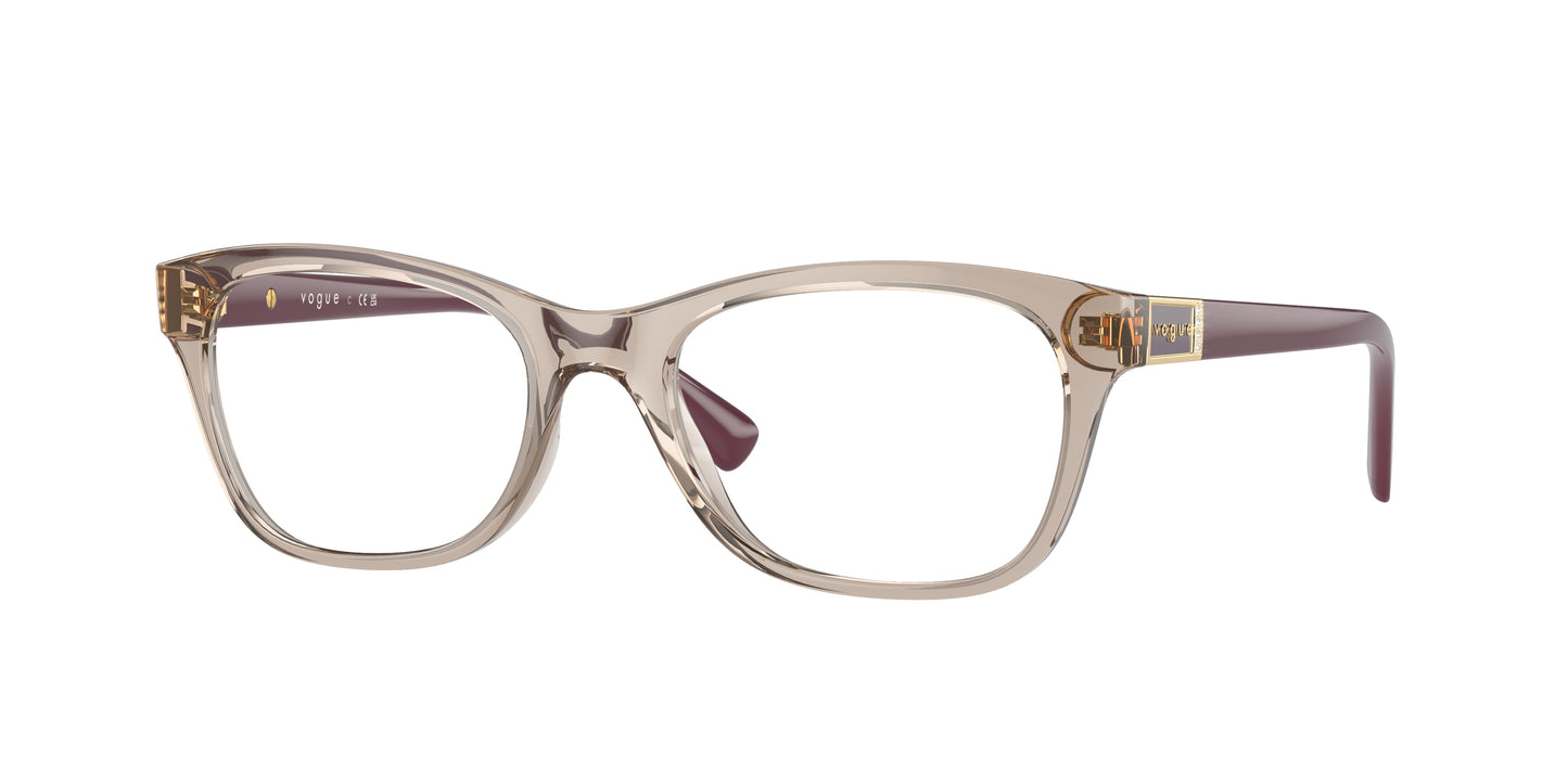 Vogue VO5424B Pillow Eyeglasses 2990-Transparent Light Brown 53-140-18 - Color Map Brown