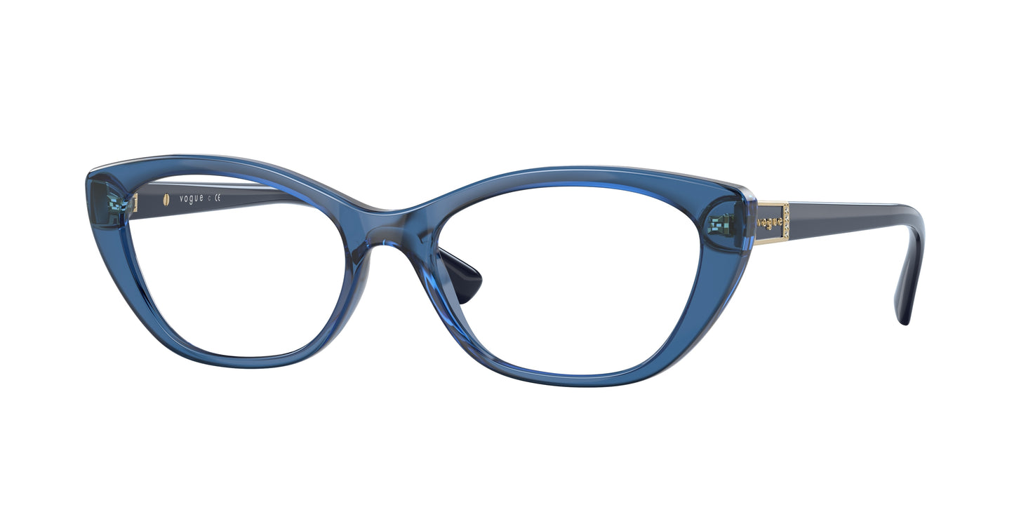 Vogue VO5425B Oval Eyeglasses 2988-Transparent Light Blue 54-140-17 - Color Map Blue