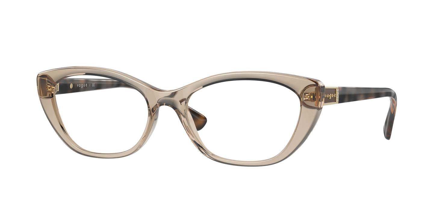 Vogue VO5425B Oval Eyeglasses 2990-Transparent Light Brown 54-140-17 - Color Map Brown