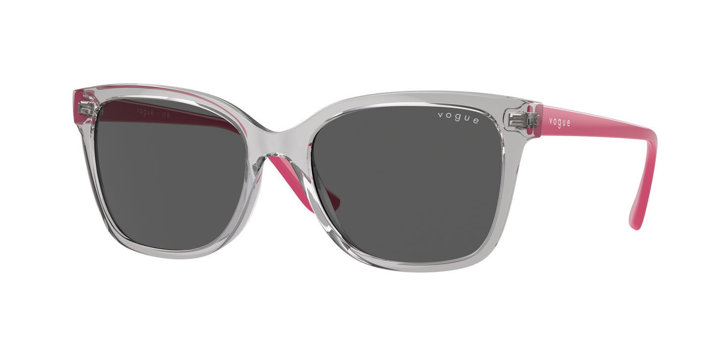 Vogue VO5426SF Rectangle Sunglasses 282087-Transparent Grey 55-140-17 - Color Map Grey