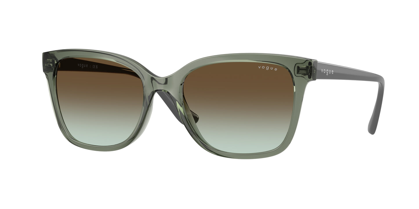 Vogue VO5426S Pillow Sunglasses 3086E8-Transparent Mallard Green 54-140-18 - Color Map Green