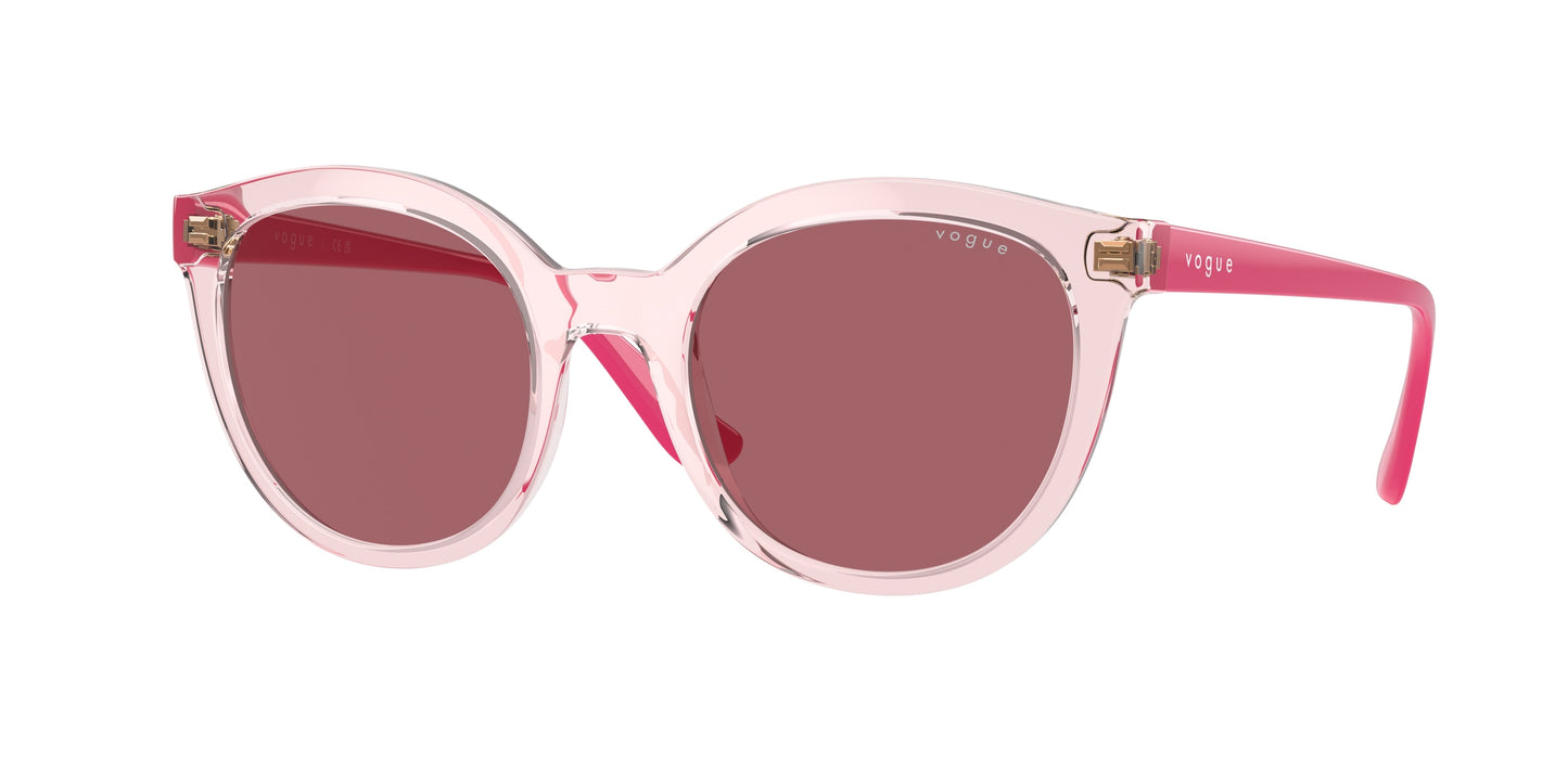 Vogue VO5427SF Oval Sunglasses 282869-Transparent Pink 51-140-19 - Color Map Pink