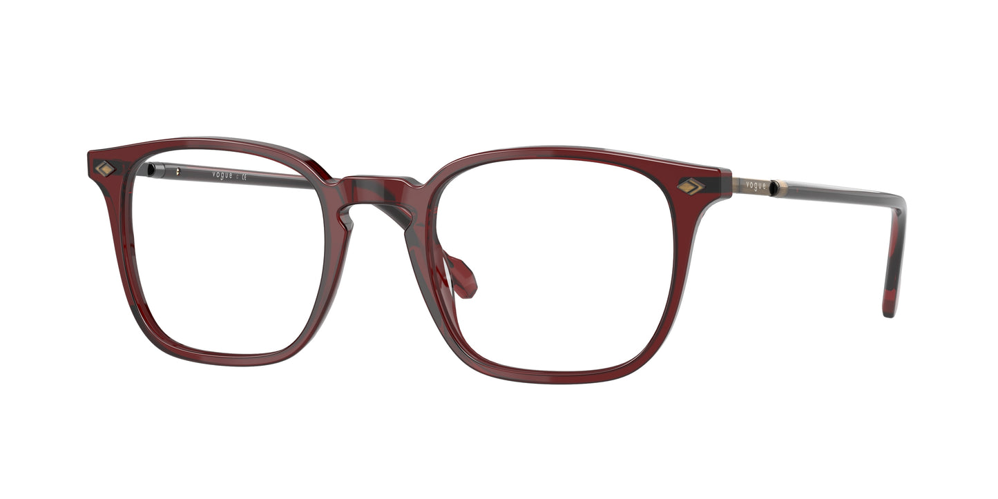 Vogue VO5433 Pillow Eyeglasses 2924-Transparent Bordeaux 50-145-21 - Color Map Red