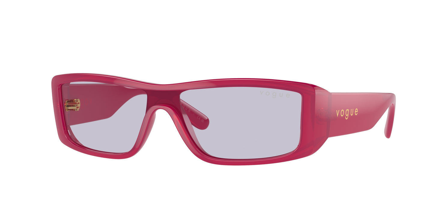 Vogue VO5442SM Rectangle Sunglasses 23091A-Opal Dark Rose 22-130-122 - Color Map Pink