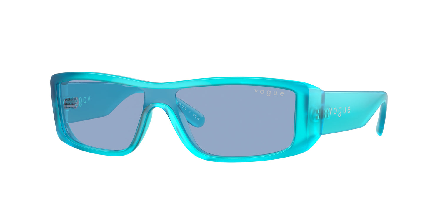Vogue VO5442SM Rectangle Sunglasses 316972-Opal Light Blue 22-130-122 - Color Map Blue