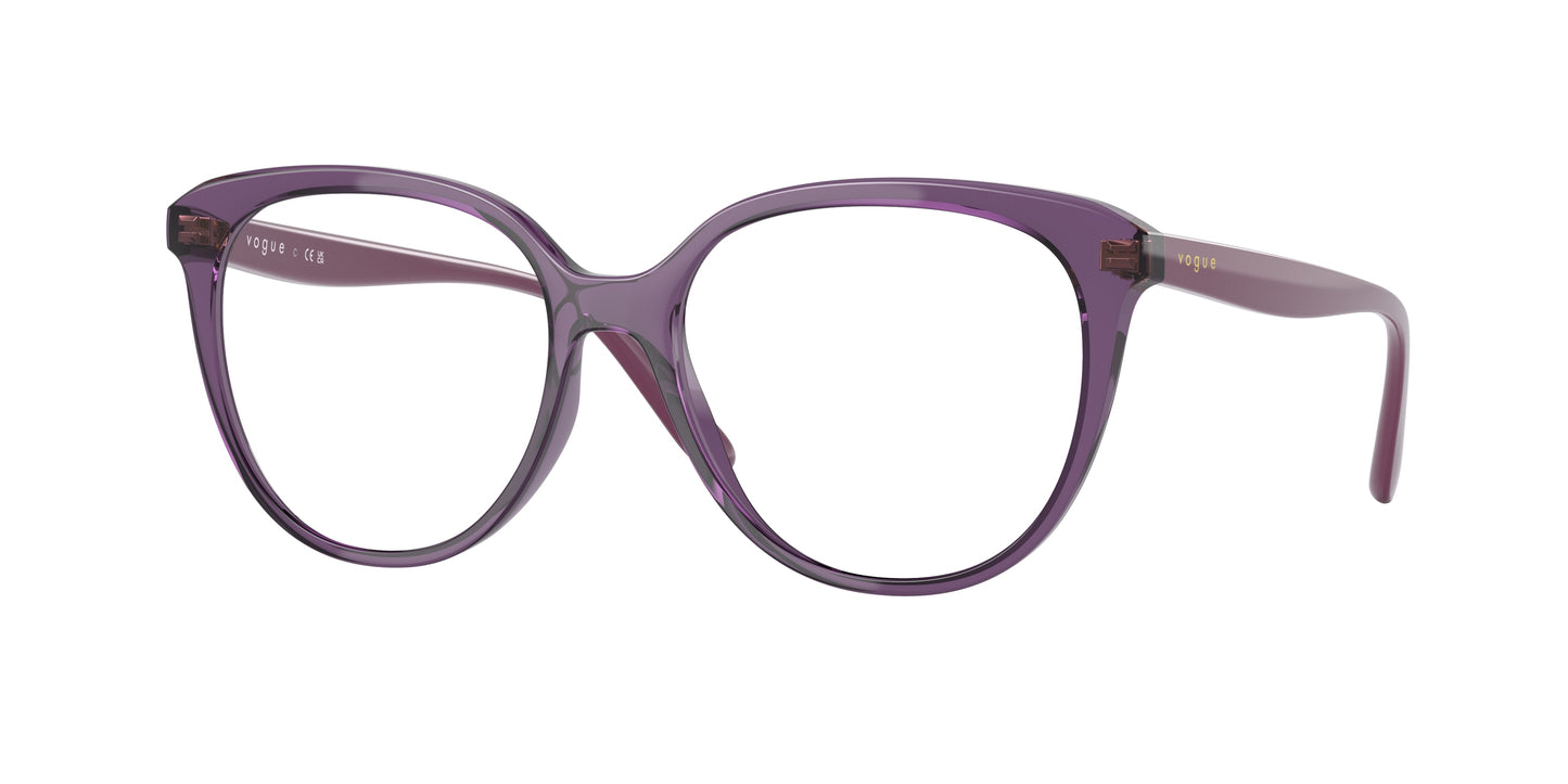 Vogue VO5451 Phantos Eyeglasses 3024-Transparent Violet 53-140-16 - Color Map Violet