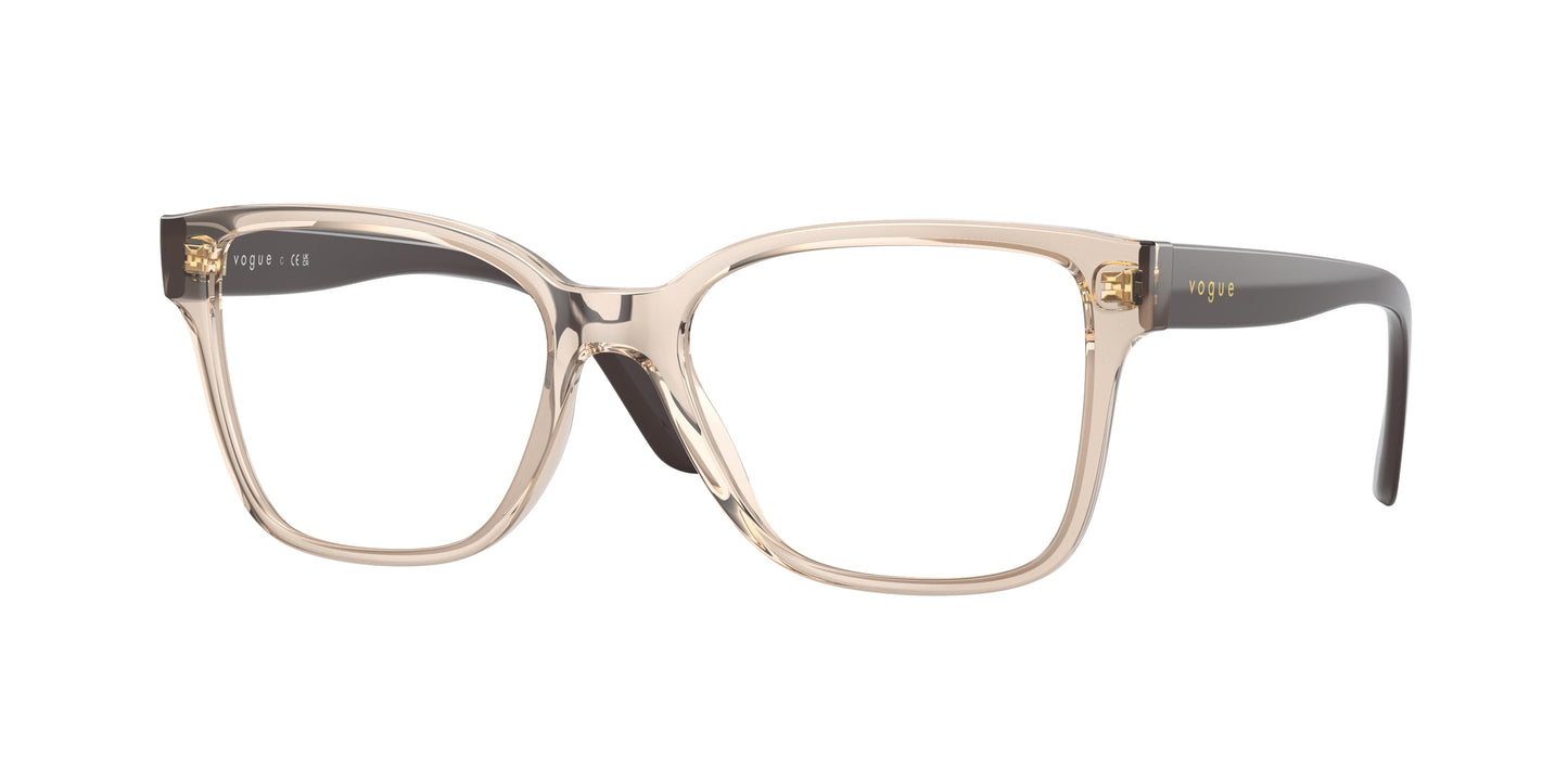 Vogue VO5452 Square Eyeglasses 2884-Transparent Light Brown 53-140-17 - Color Map Brown