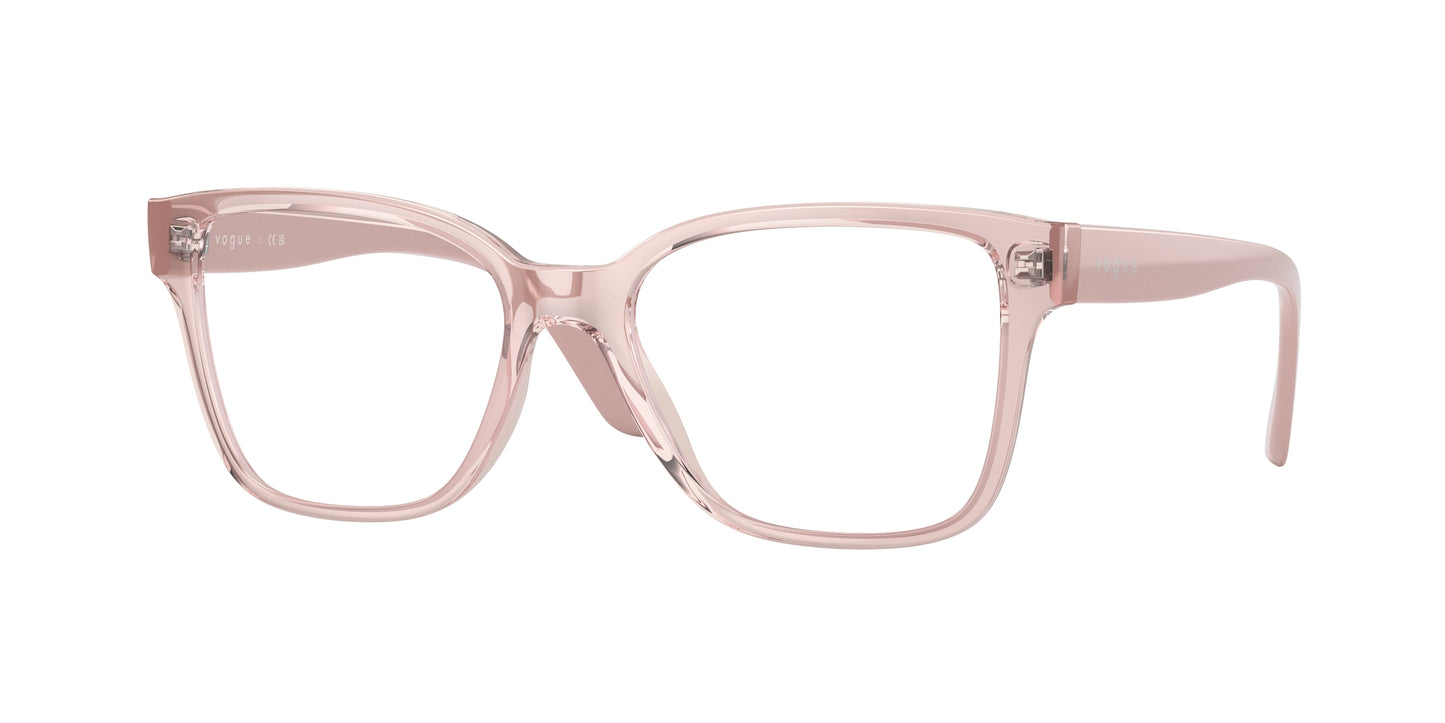 Vogue VO5452 Square Eyeglasses 2942-Transparent Pink 53-140-17 - Color Map Pink