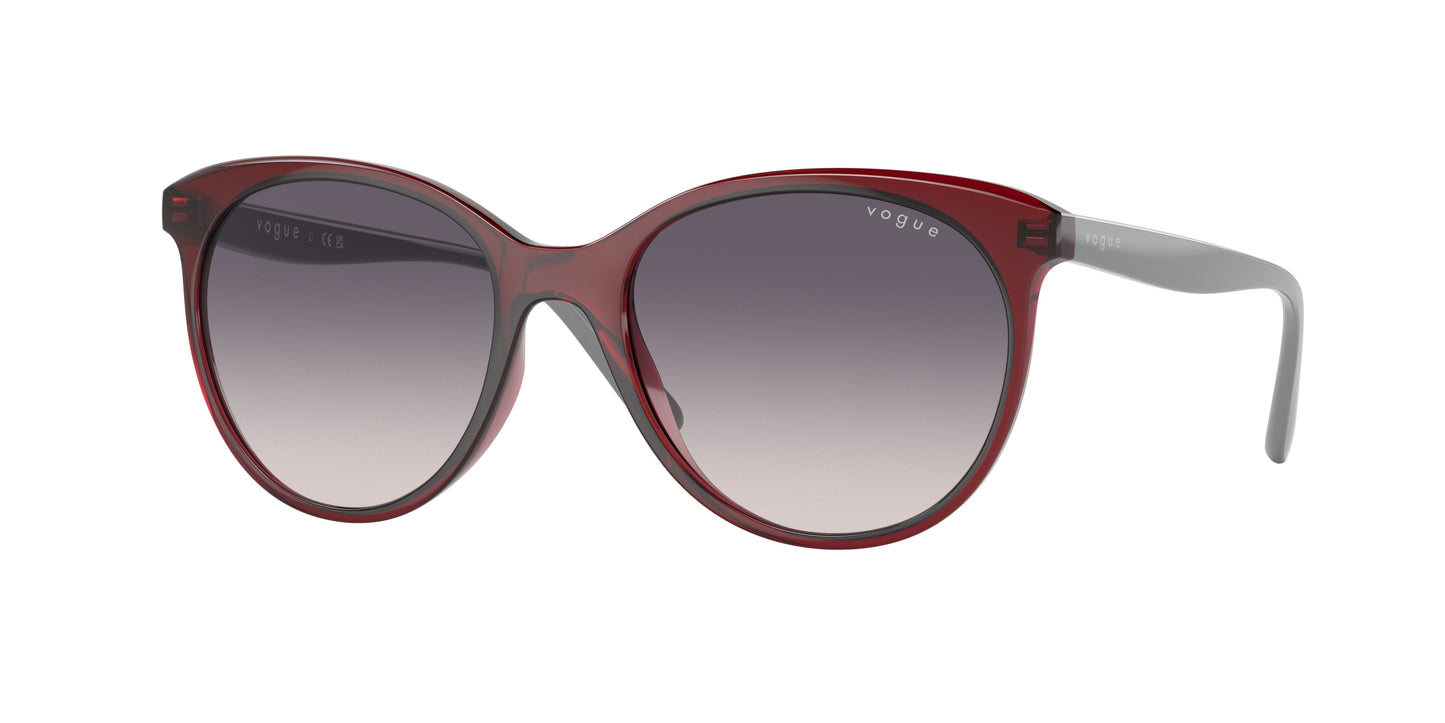 Vogue VO5453S Phantos Sunglasses 292436-Transparent Bordeaux 53-140-18 - Color Map Red