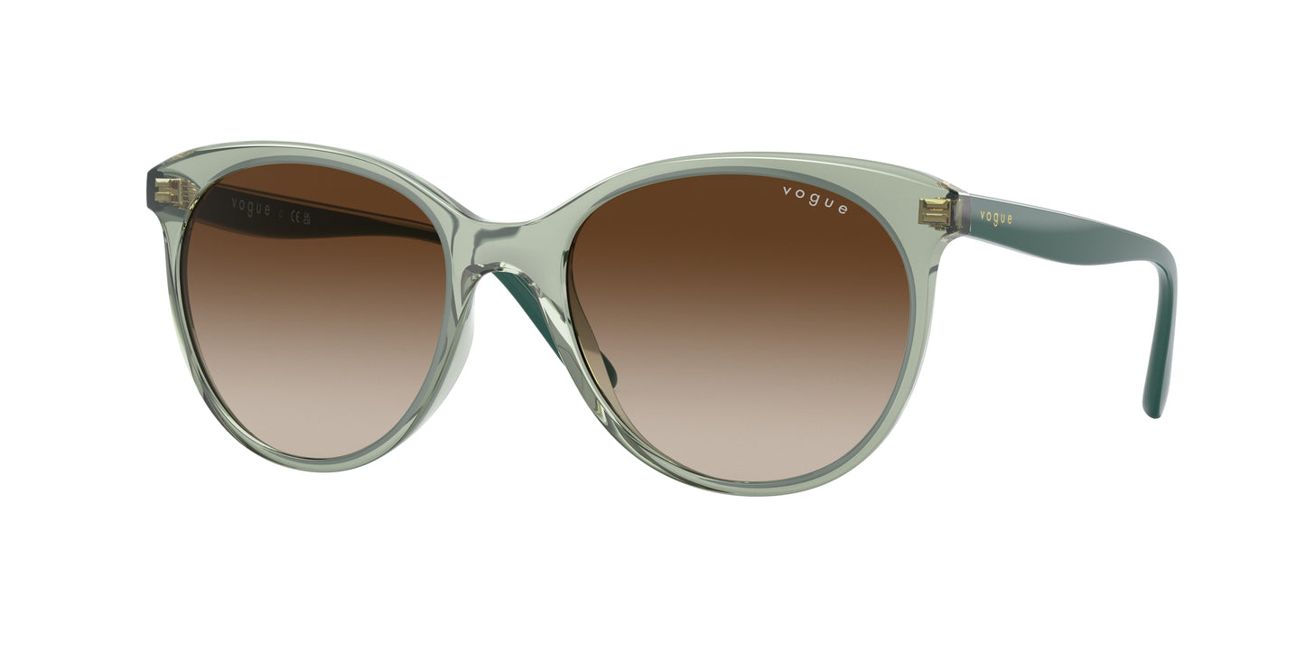 Vogue VO5453S Phantos Sunglasses 302213-Transparent Light Green 53-140-18 - Color Map Green