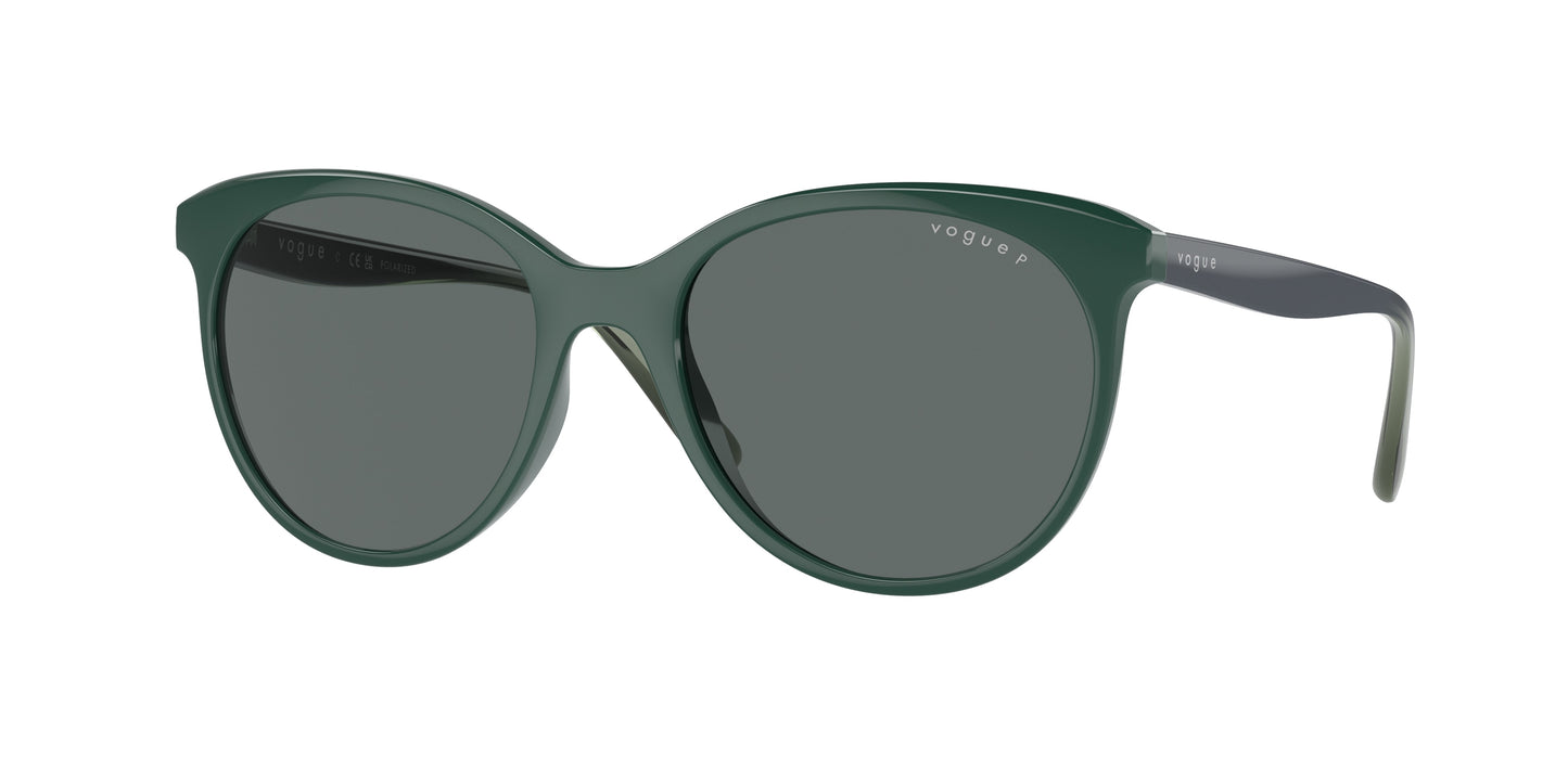 Vogue VO5453S Phantos Sunglasses 305081-Full Dark Green 53-140-18 - Color Map Green