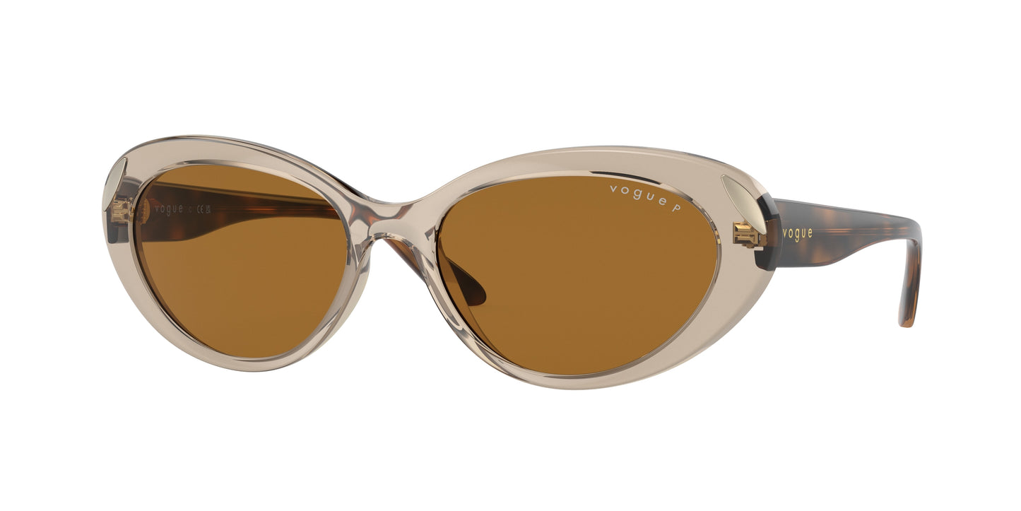 Vogue VO5456S Oval Sunglasses 299083-Transparent Caramel 55-135-17 - Color Map Brown