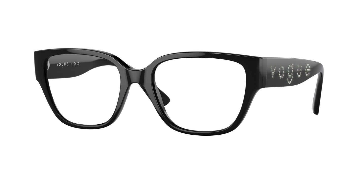 Vogue VO5458B Pillow Eyeglasses W44-Black 53-140-18 - Color Map Black