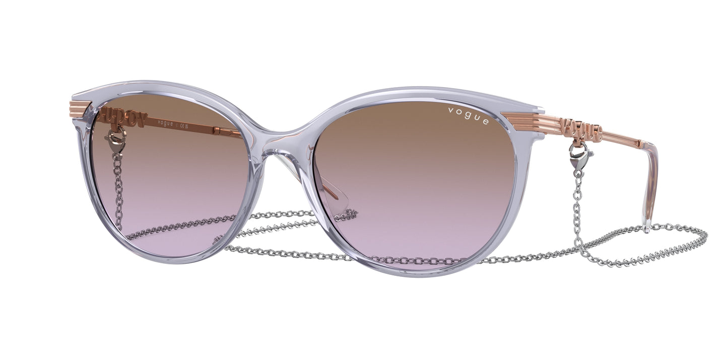 Vogue VO5460S Irregular Sunglasses 292568-Transparent Purple 56-135-17 - Color Map Violet