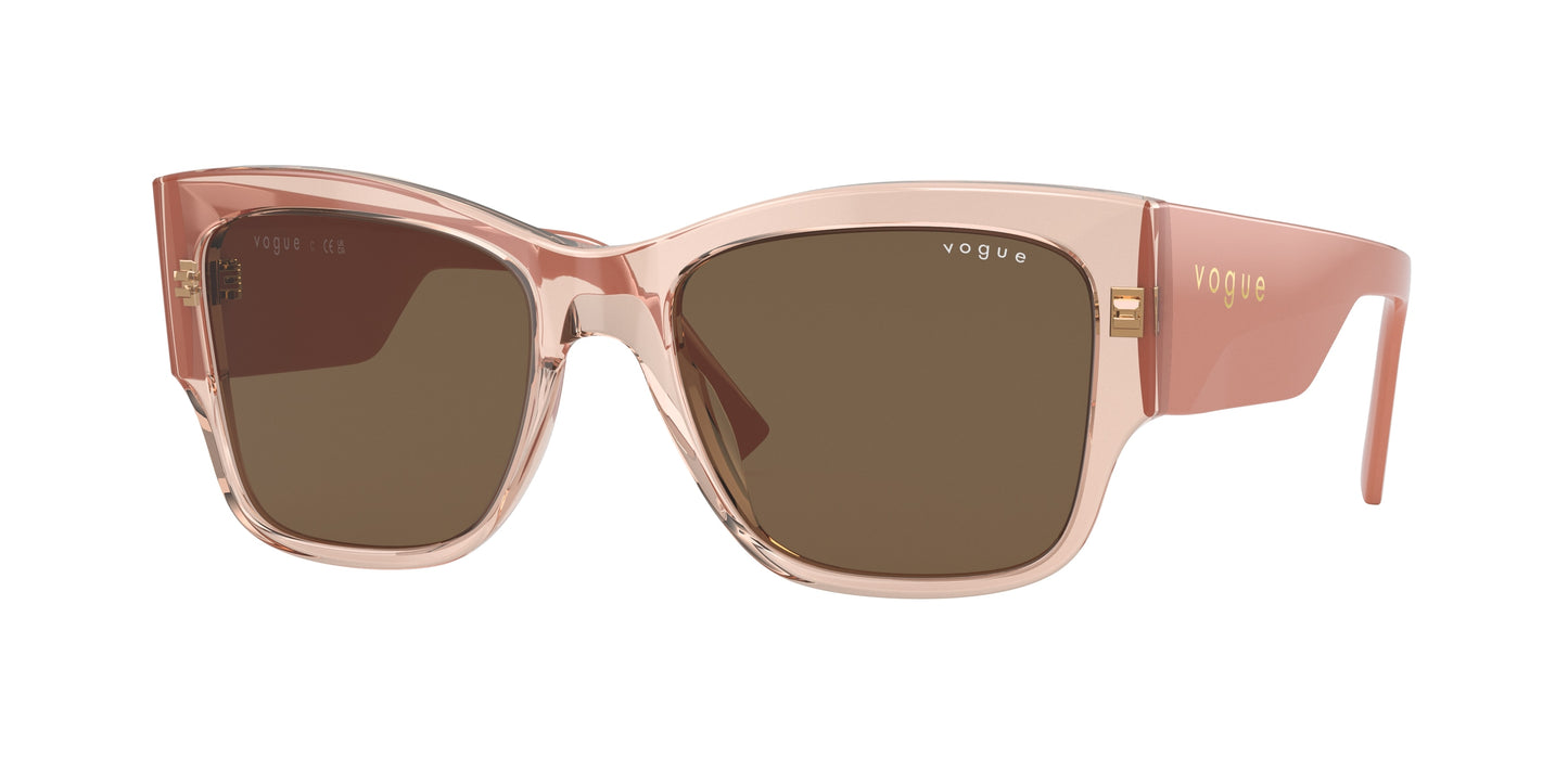 Vogue VO5462S Square Sunglasses 295473-Transparent Peach 54-140-18 - Color Map Pink