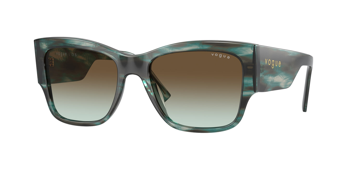 Vogue VO5462S Square Sunglasses 3088E8-Green Havana 54-140-18 - Color Map Green