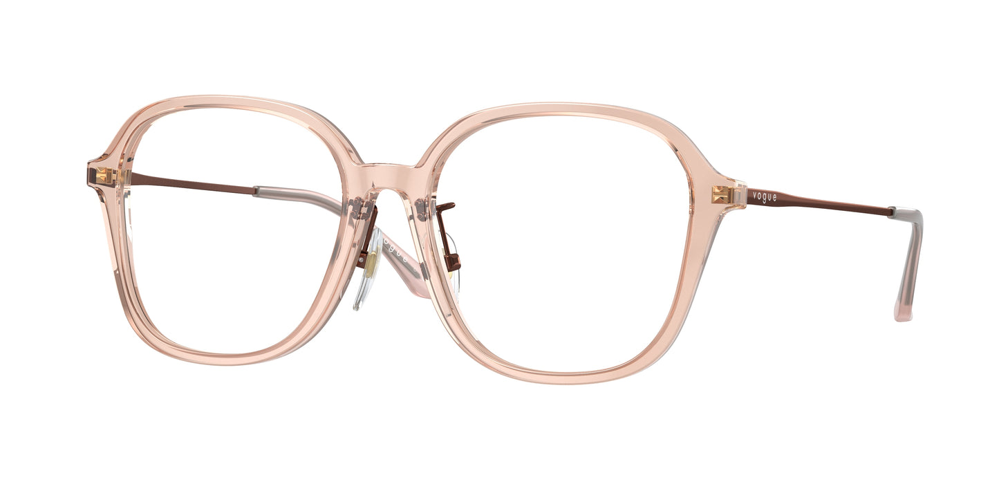 Vogue VO5467D Square Eyeglasses 2954-Transparent Peach 54-140-17 - Color Map Pink