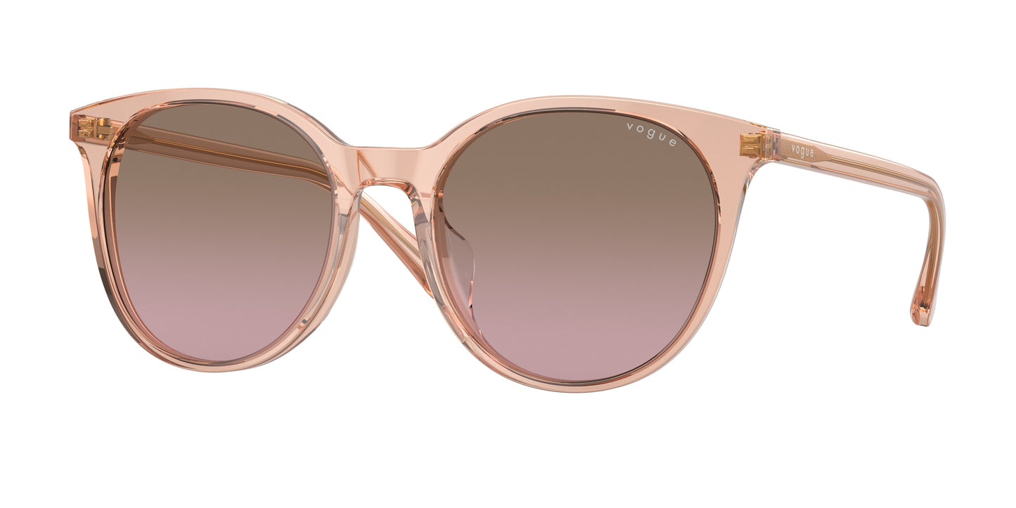 Vogue VO5468SD Round Sunglasses 295414-Transparent Peach 56-145-20 - Color Map Pink