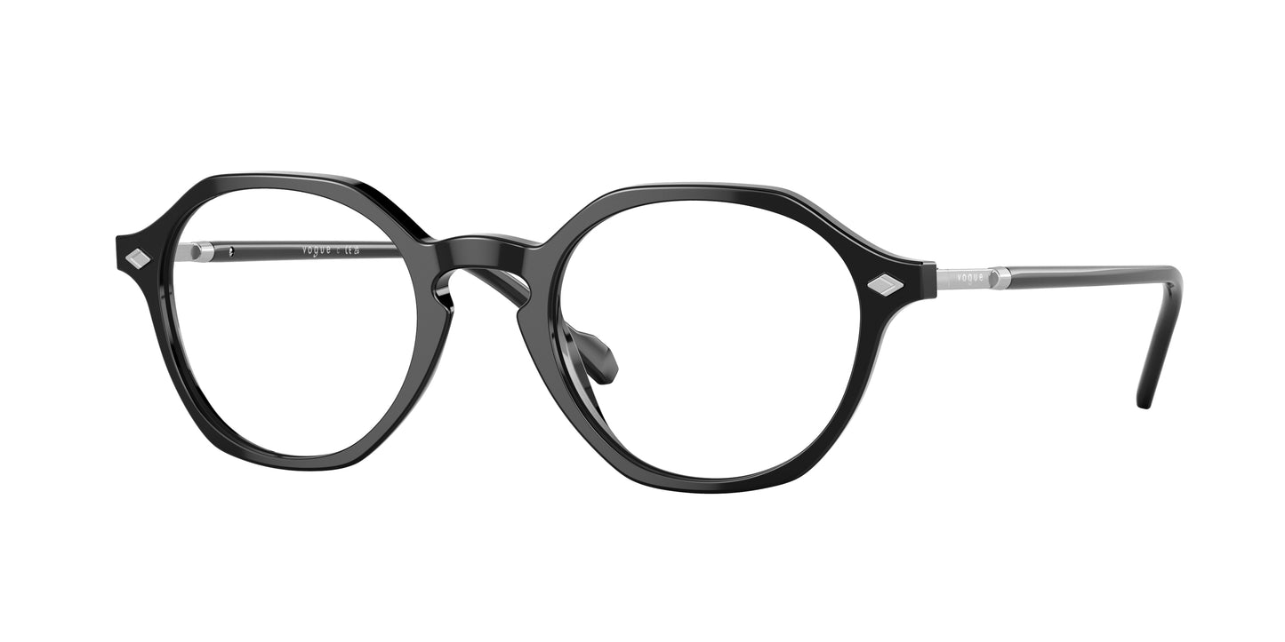 Vogue VO5472 Irregular Eyeglasses W44-Black 49-145-21 - Color Map Black