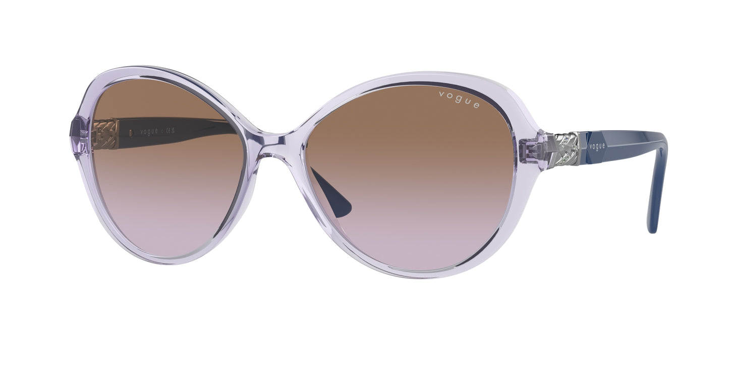 Vogue VO5475SB Butterfly Sunglasses 274568-Transparent Violet 57-140-16 - Color Map Violet