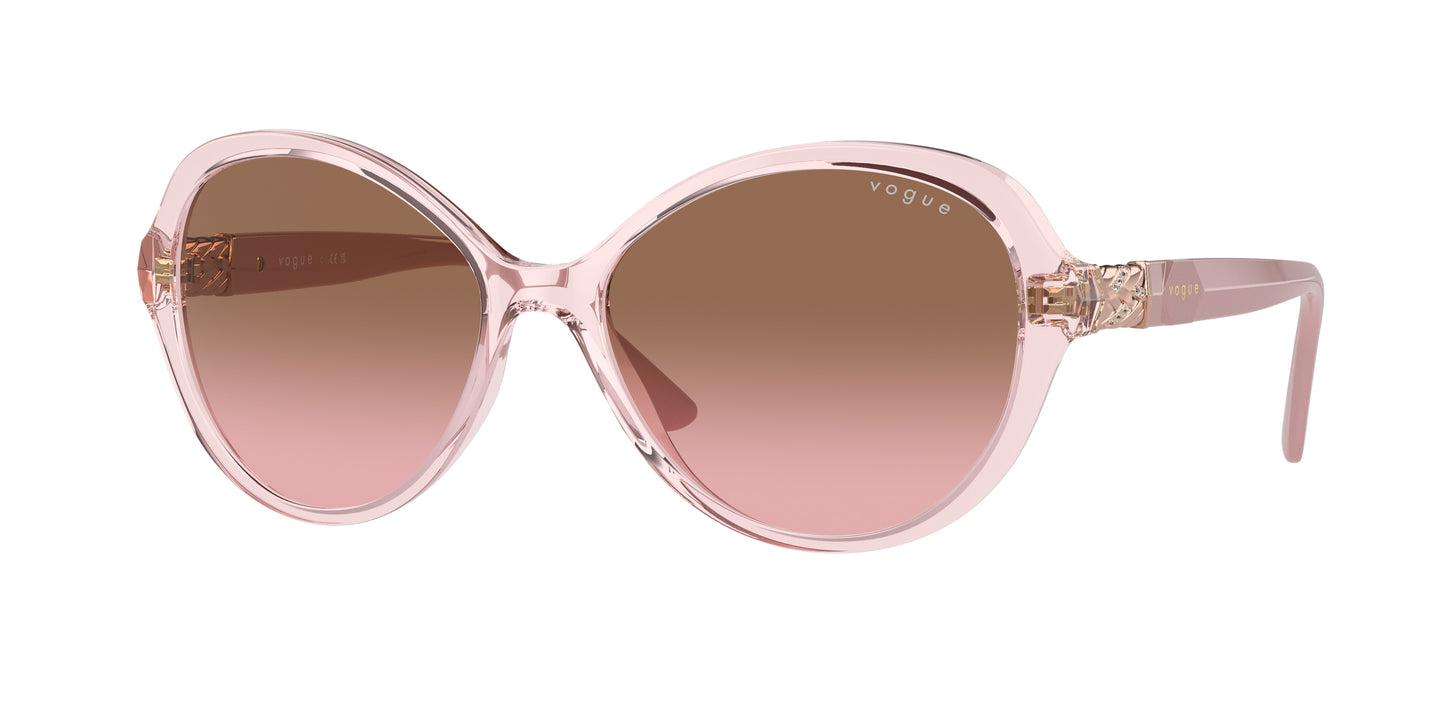 Vogue VO5475SB Butterfly Sunglasses 276314-Transparent Pink 57-140-16 - Color Map Pink