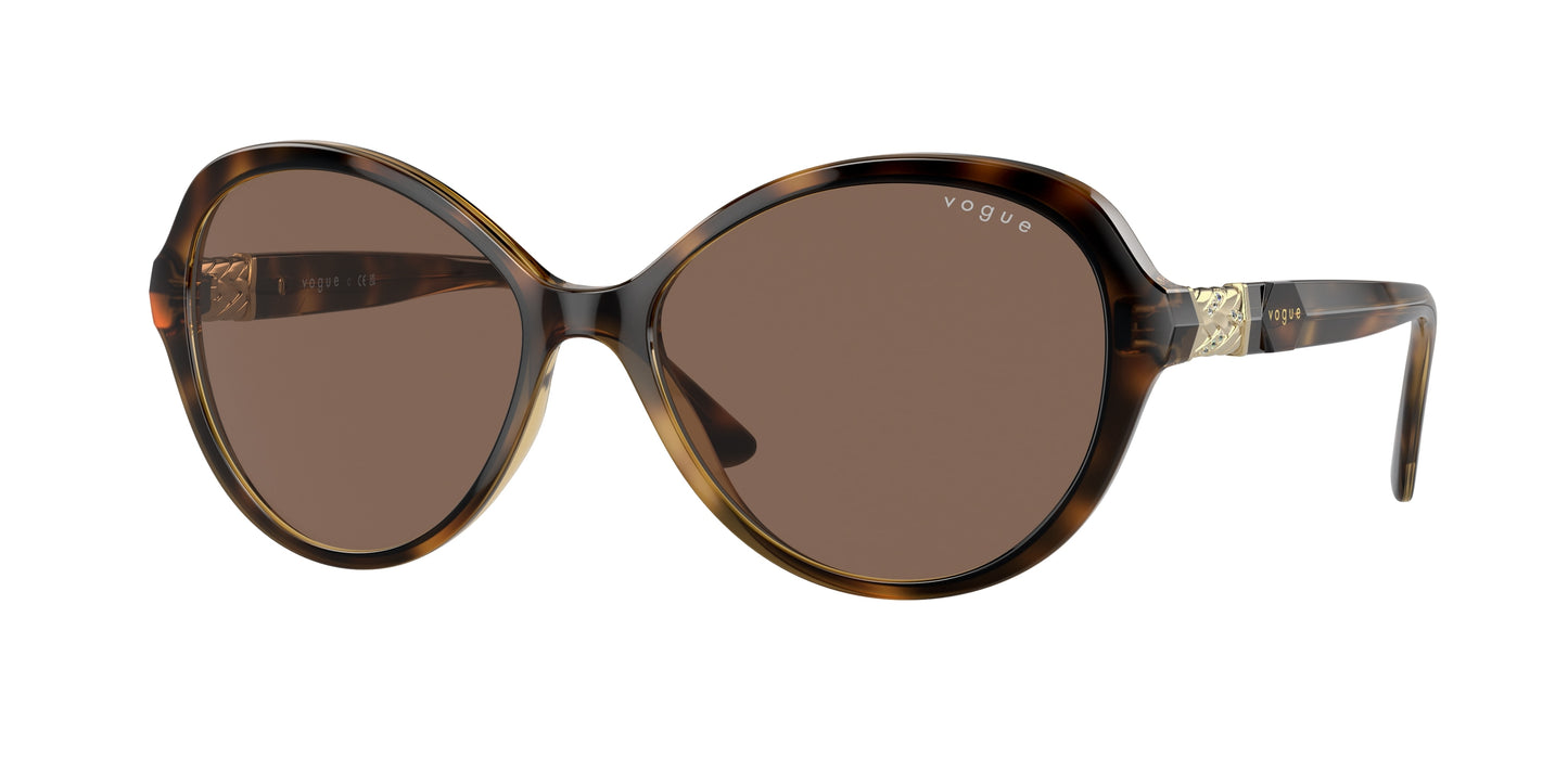Vogue VO5475SB Butterfly Sunglasses W65673-Dark Havana 57-140-16 - Color Map Brown