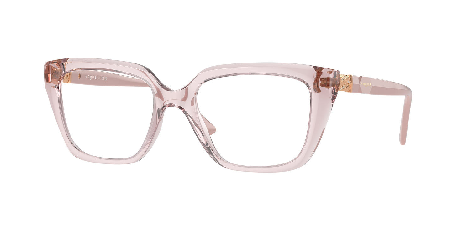 Vogue VO5477B Rectangle Eyeglasses 2942-Transparent Pink 52-140-18 - Color Map Pink