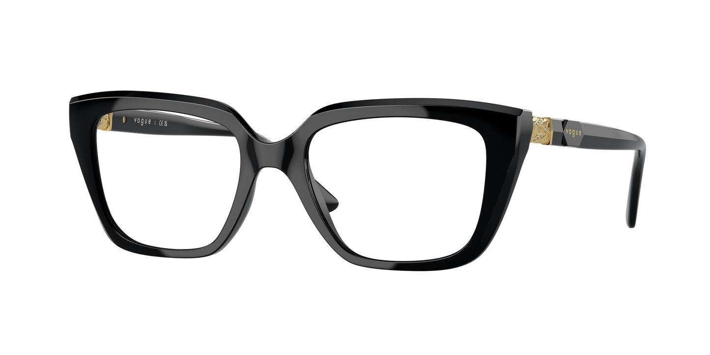 Vogue VO5477B Rectangle Eyeglasses W44-Black 52-140-18 - Color Map Black