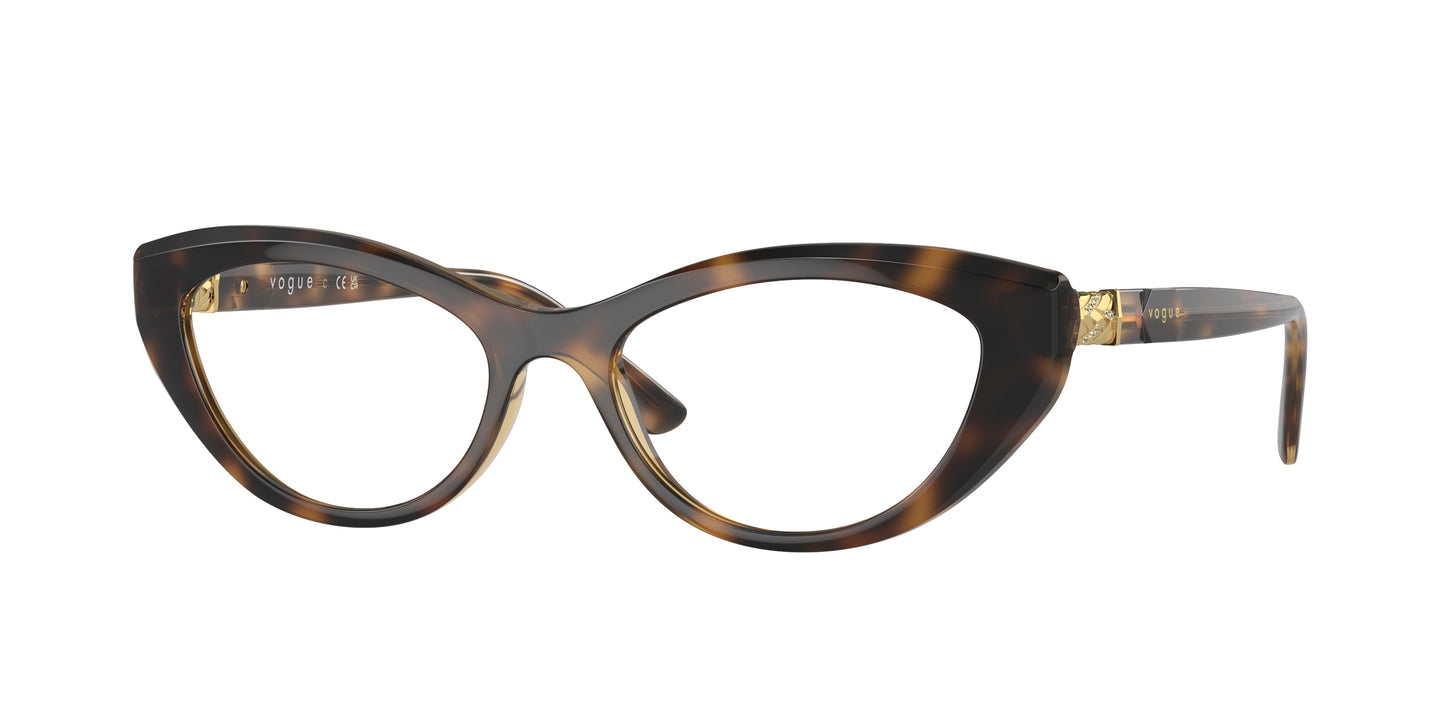 Vogue VO5478B Oval Eyeglasses W656-Dark Havana 52-140-17 - Color Map Brown