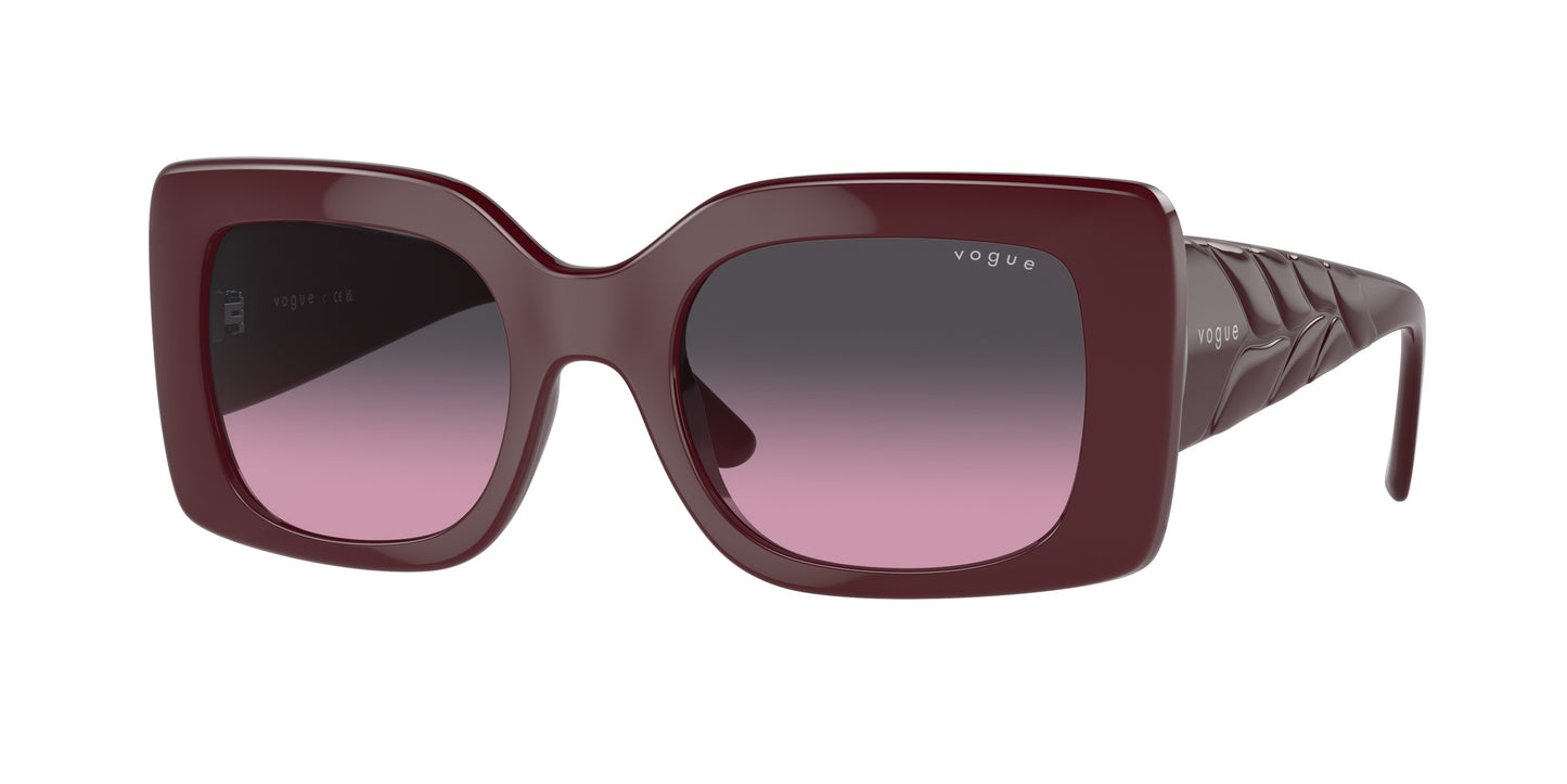 Vogue VO5481S Rectangle Sunglasses 304890-Full Bordeaux 52-135-21 - Color Map Red