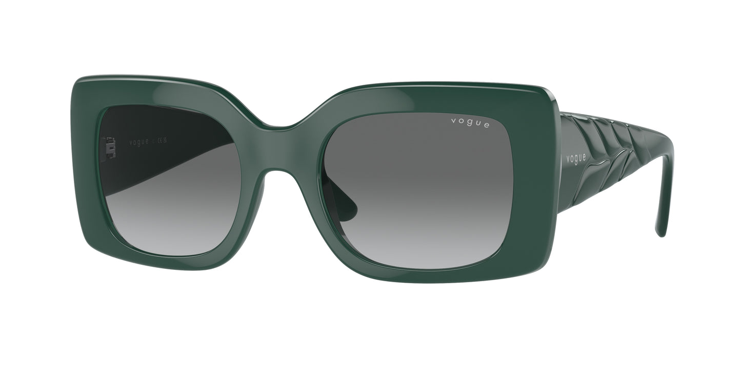 Vogue VO5481S Rectangle Sunglasses 305011-Full Dark Green 52-135-21 - Color Map Green