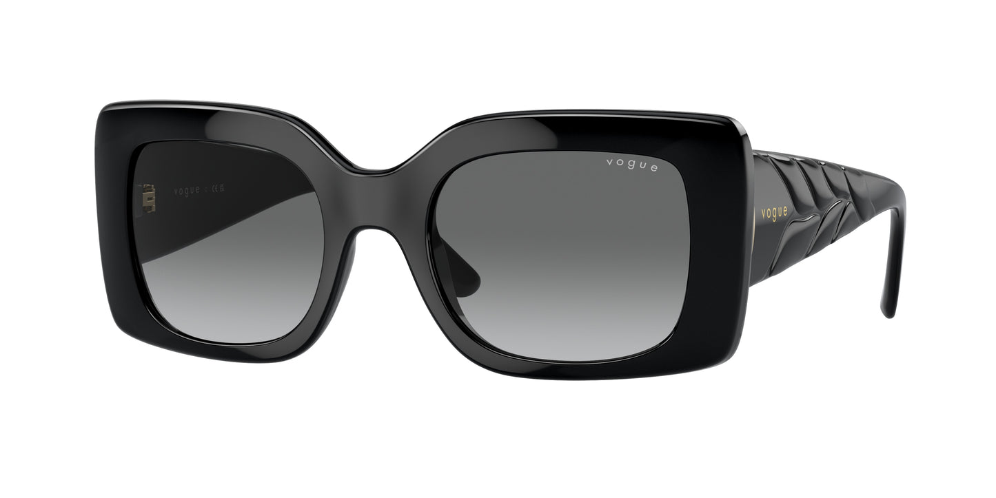 Vogue VO5481S Rectangle Sunglasses W44/11-Black 52-135-21 - Color Map Black