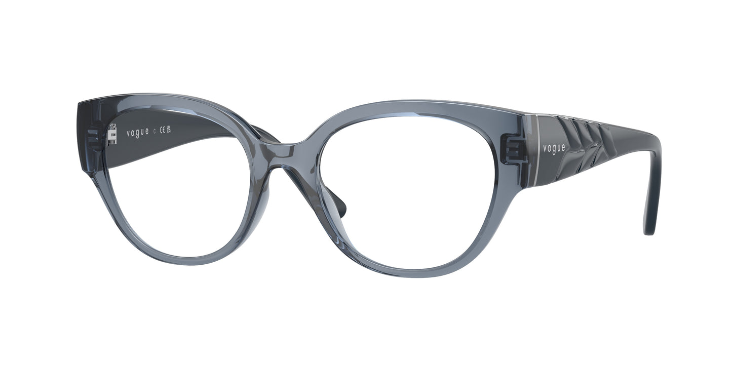 Vogue VO5482 Phantos Eyeglasses 2863-Transparent Blue 52-135-18 - Color Map Blue